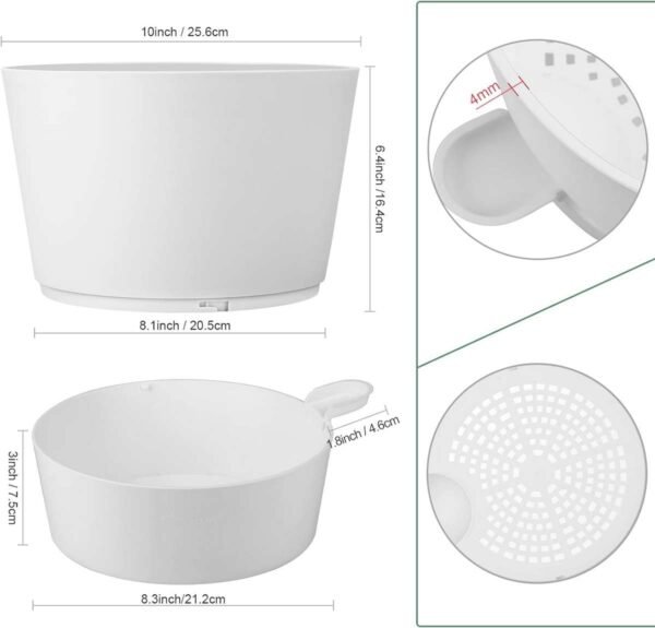 Set de Maceteros de Plástico con Sistema de Autorriego